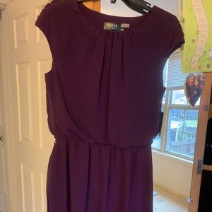 Purple Flowy Tie-Front Dress